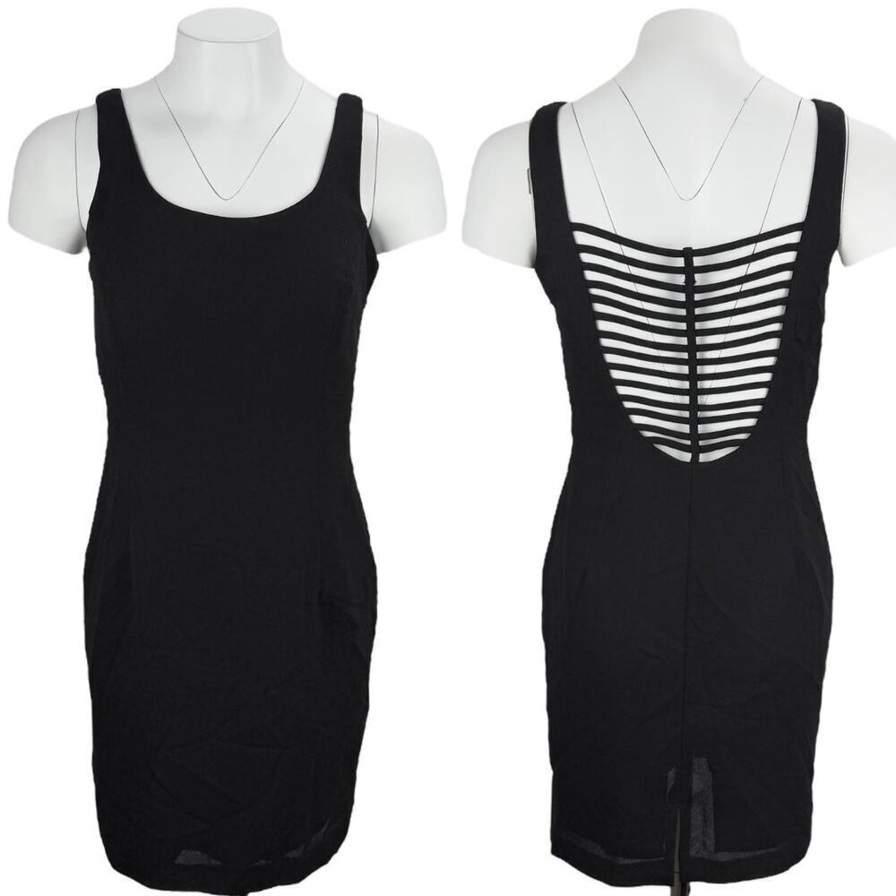 JOSEPH RIBKOFF Black Sheath Dress 6 Petite